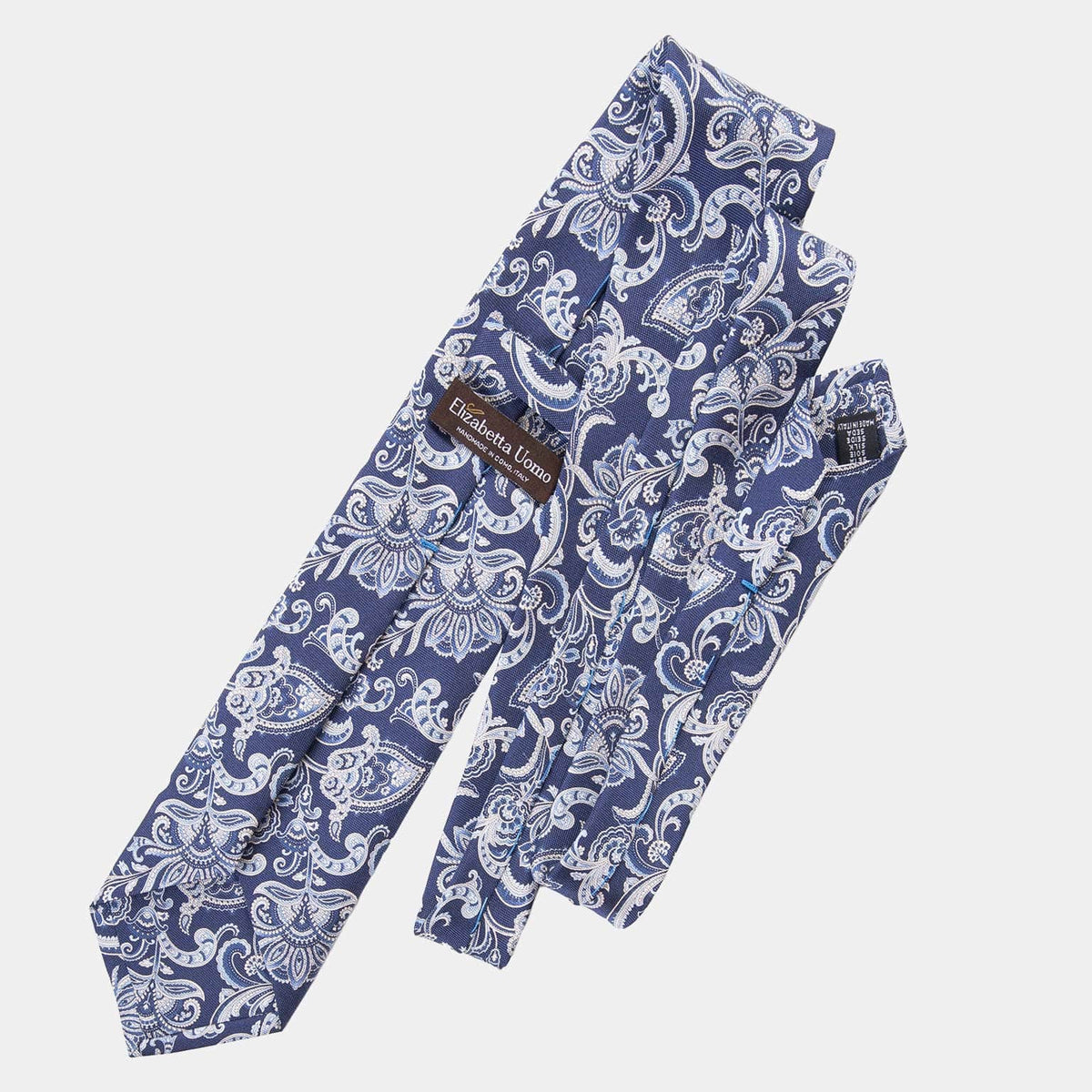 Handmade Navy Paisley Italian Silk Tie