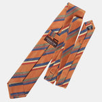 Italian Silk Tie - Burnt Orange Stripes