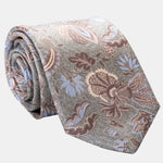 Handmade Jade Green Floral Italian Silk Tie