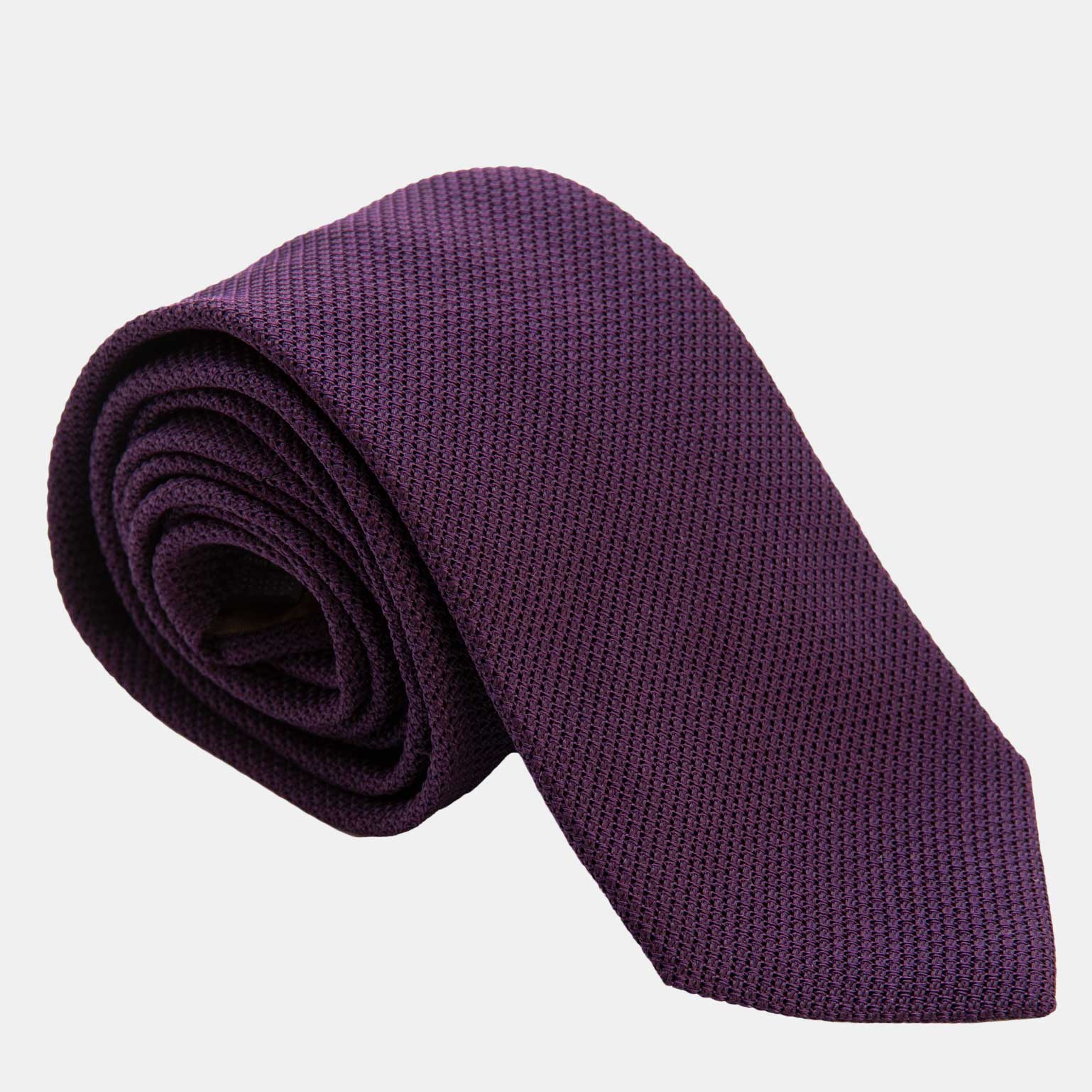 Italian Extra Long Grenadine Tie - Purple Plum