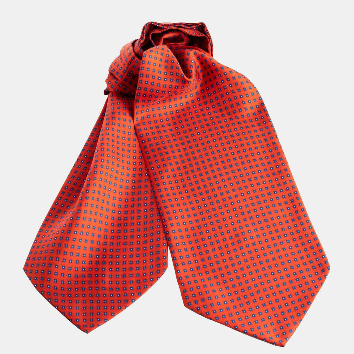 Red Ascot Tie - Handmade in Italy - Geometric Print