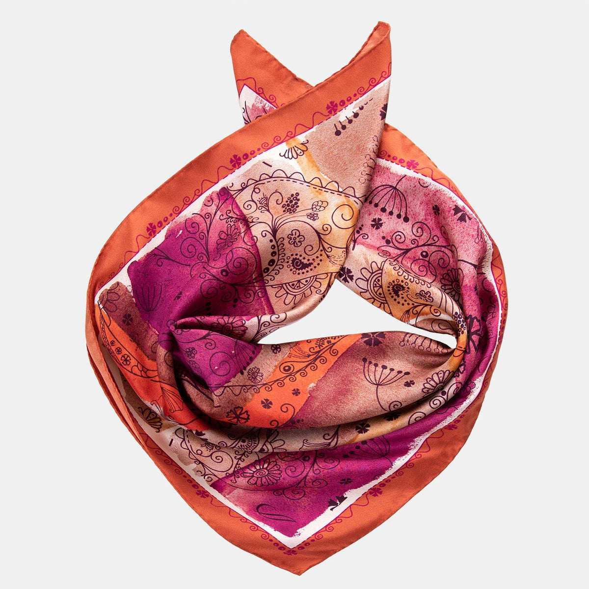 Pink and Orange Silk Neckerchief