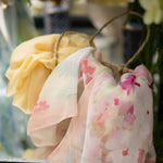Women's Pink Long Silk Scarf - Floral