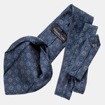 Blue Silk Jacquard Tie - Handmade in Como italy