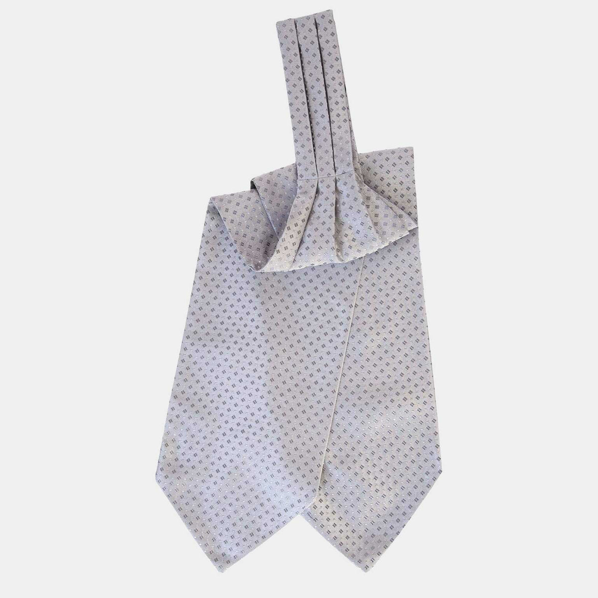 Silver Ascot Tie - Handmade in Italy - Woven Design