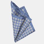 Blue Double Sided Silk Pocket Square