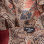 Beige & Brick Red Soft Lightweight Italian Wool Scarf