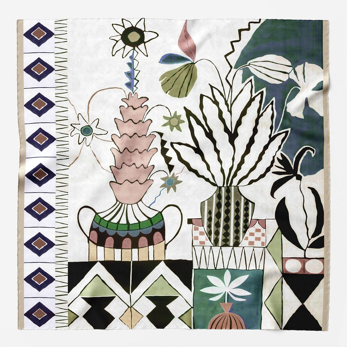 Luxury Italian designer silk scarf handmade in Italy