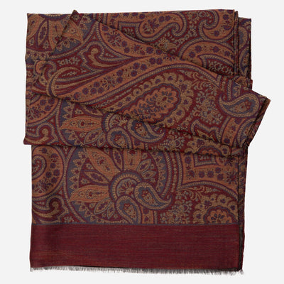 Folded paisley wool scarf 