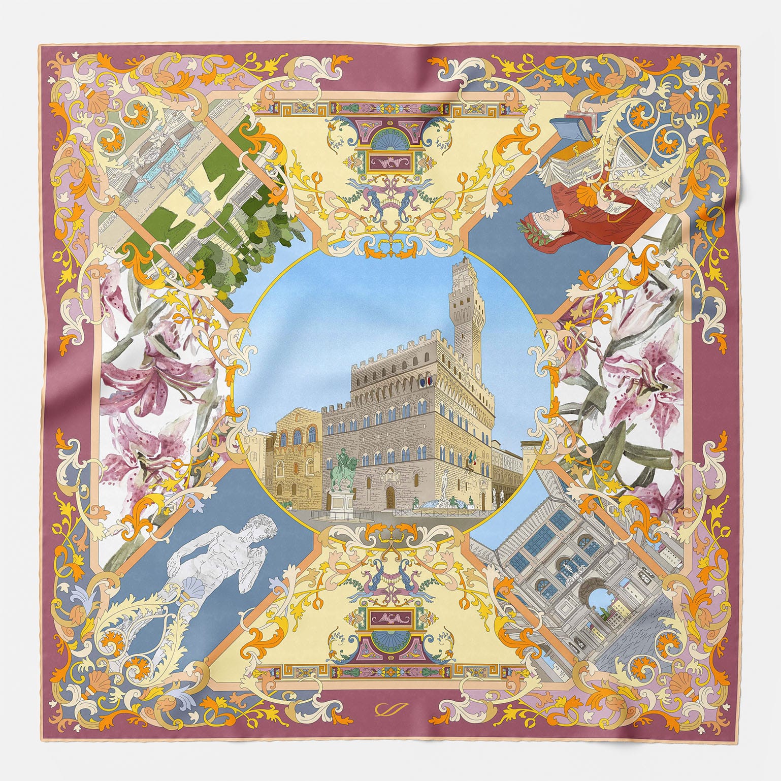 Celebrating Florence - Handmade Italian Silk Scarf