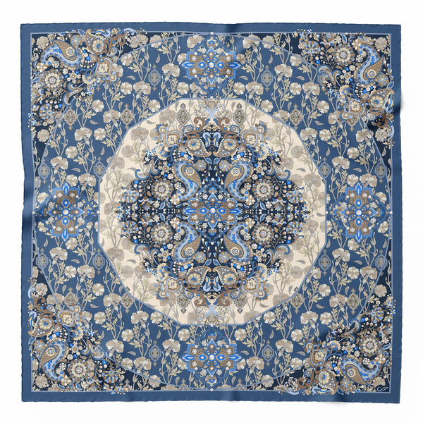 Blue Marine Modal Cashmere Square Scarf