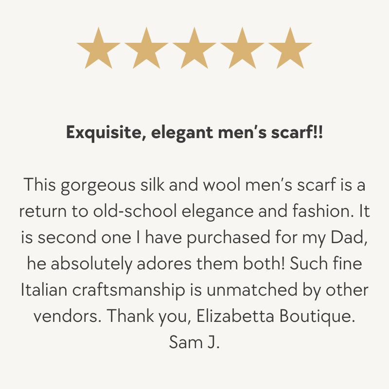 Men's Italian wool backed silk scarf