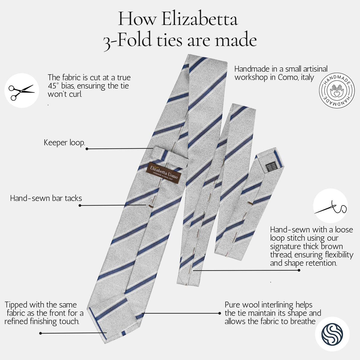 How Elizabetta 3-Fold tie is made