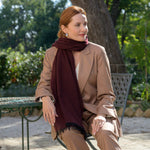 Burgundy Italian Cashmere Silk Scarf