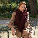Burgundy Italian Cashmere Silk Scarf