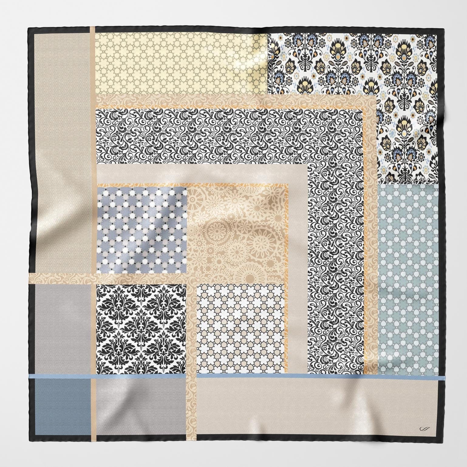 Extra Large Beige Silk Square Scarf