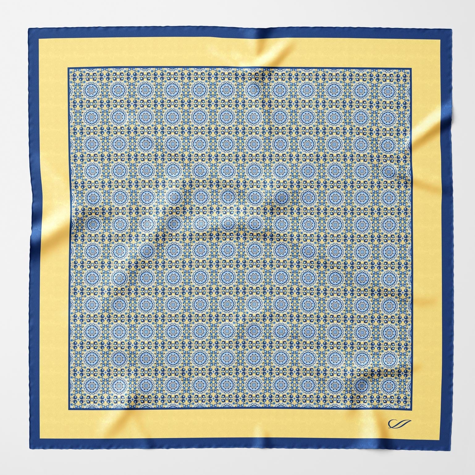 Italian Yellow Large Silk Bandana