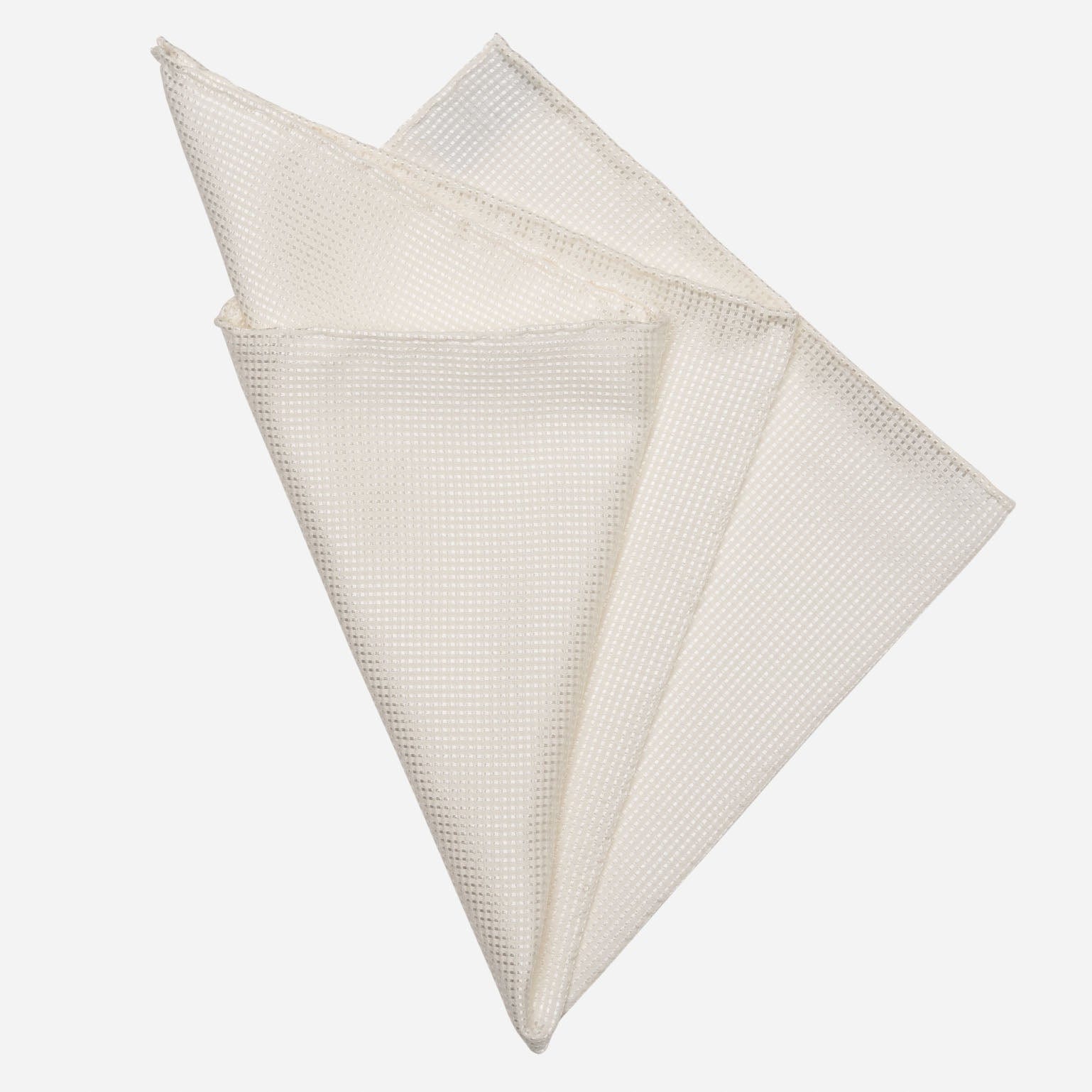 Luxury White Silk Pocket Square - Hand Rolled