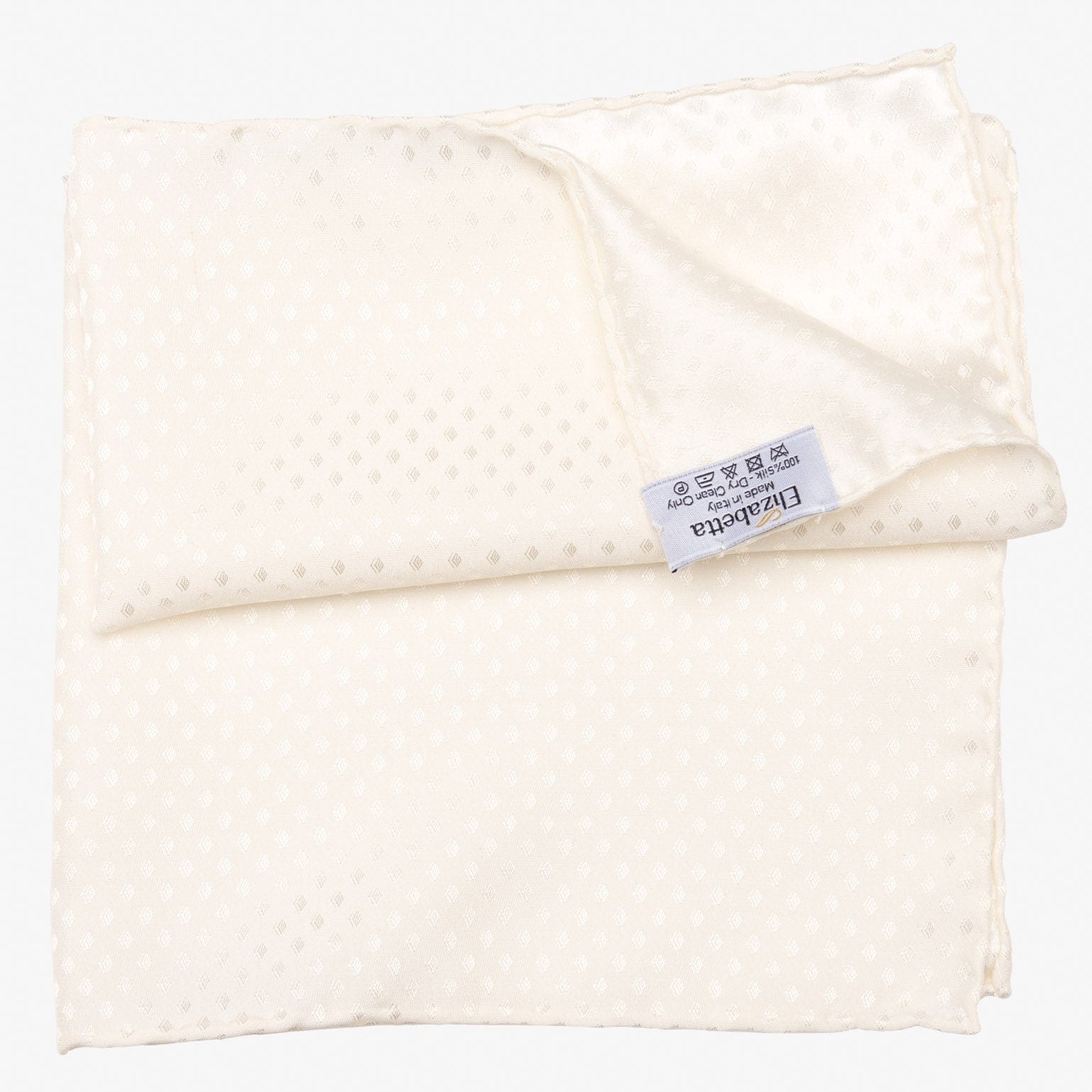 Hand Rolled Luxury White Silk Pocket Square