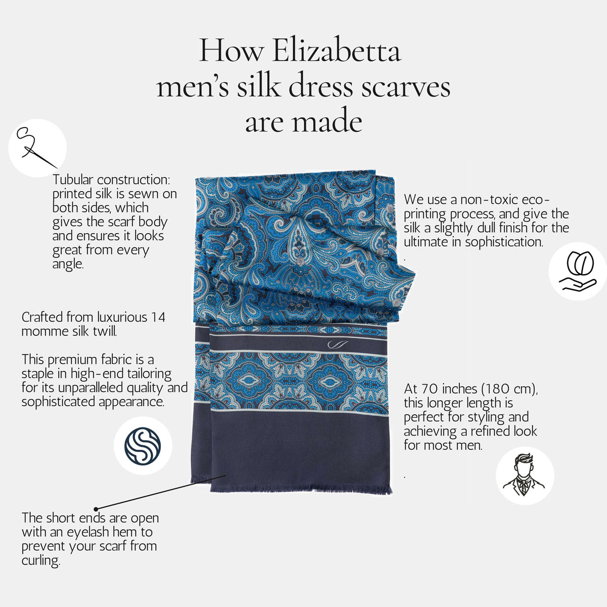 How Elizabetta men&#39;s silk dress scarf is made