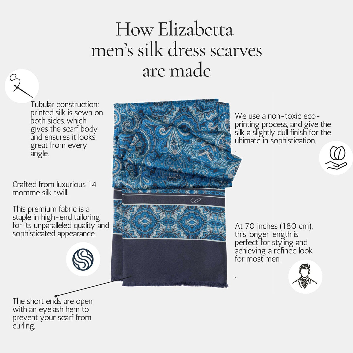 How Elizabetta men's silk dress scarf is made