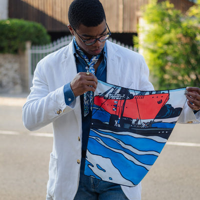 Hand Rolled Large Silk Pocket Square