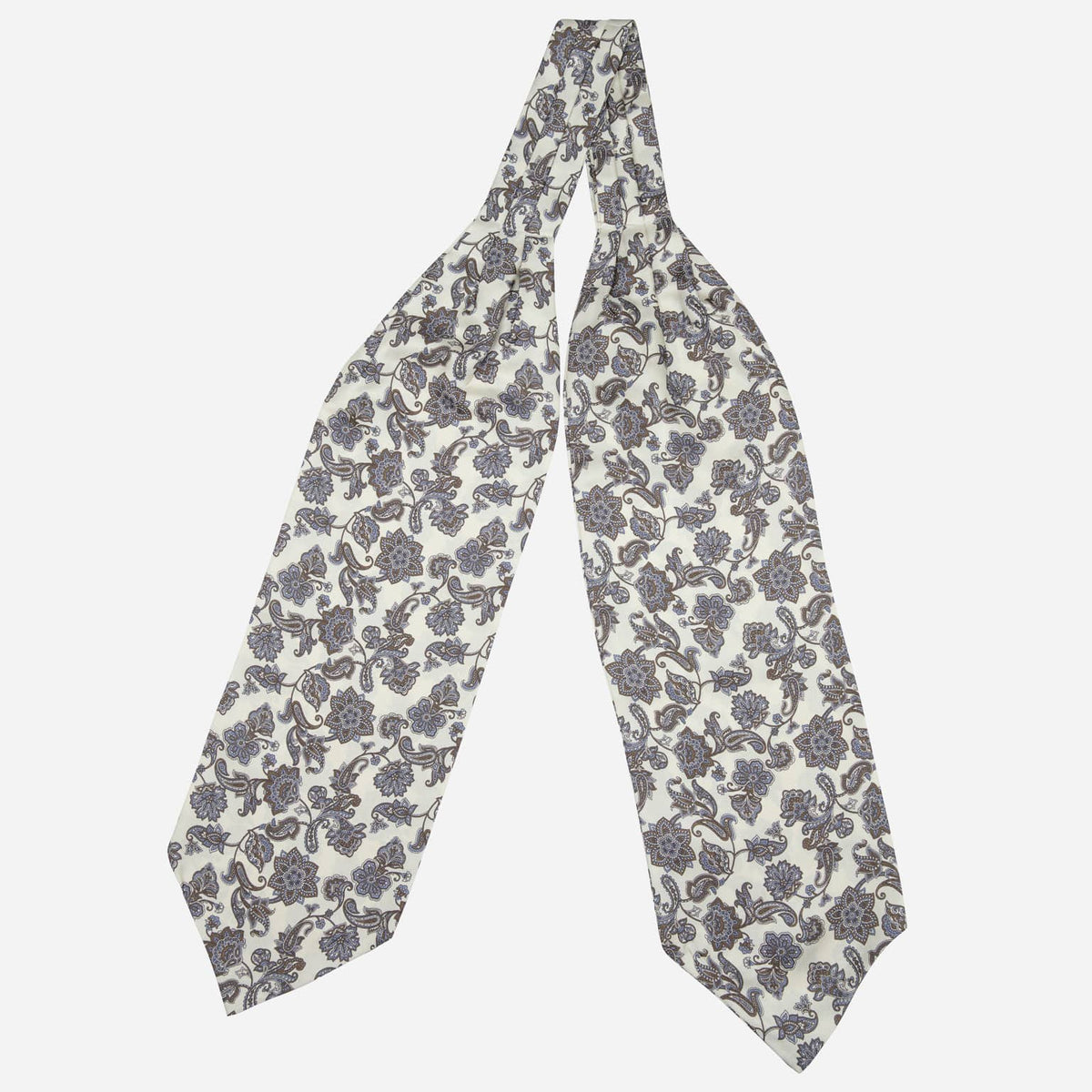 Ivory Paisley Italian Silk Ascot Tie