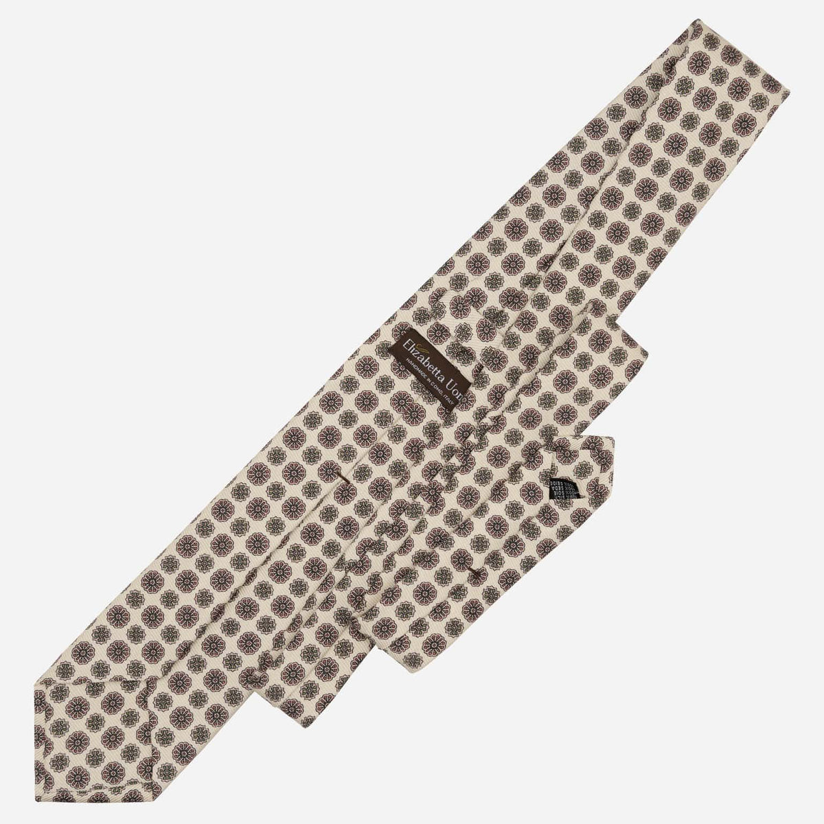 Handmade Cream Madder Silk Italian Tie