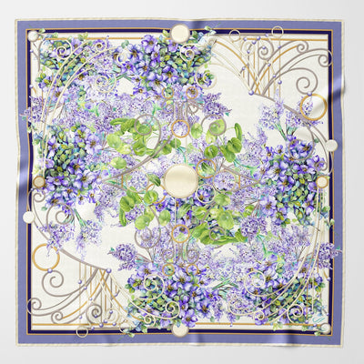 Purple Lilac Watercolor Silk Square Scarf