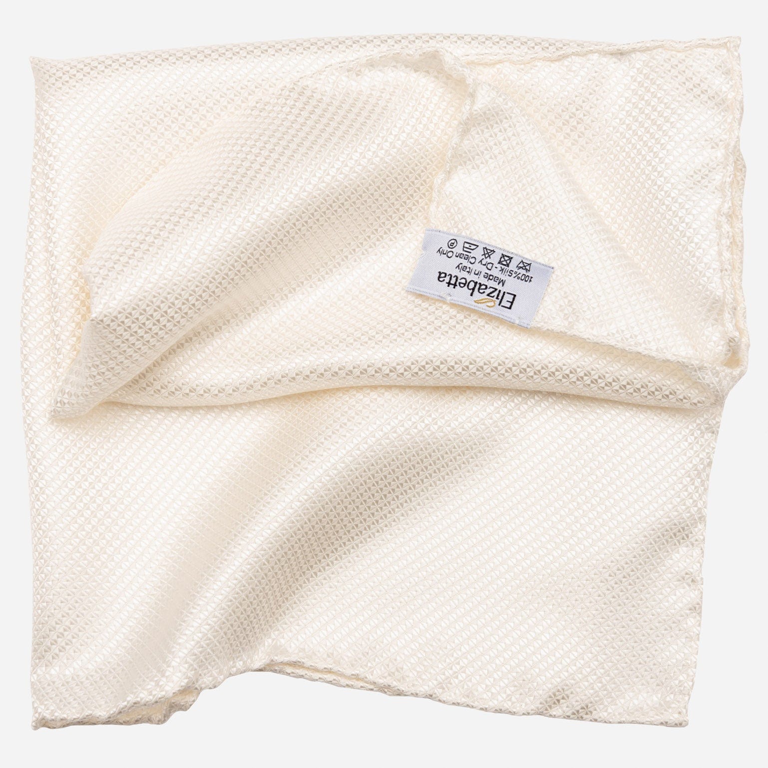 Luxury Italian White Silk Pocket Square