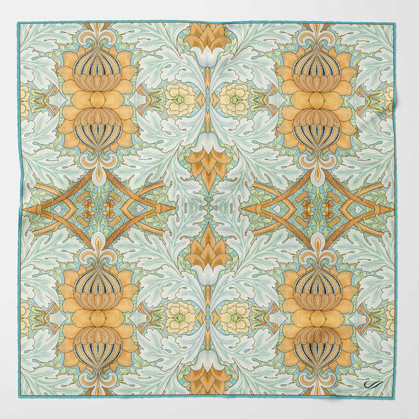 Aqua Silk Italian Suit Pocket Square