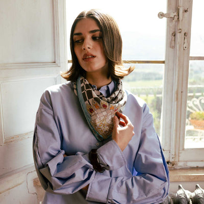 Women's Aqua Silk Bandana Scarf