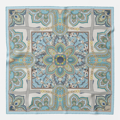 Women's Silk Bandana Aqua