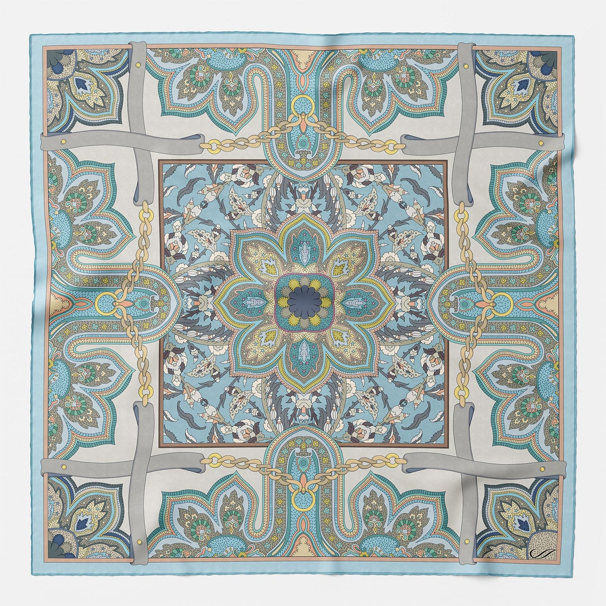 Women's Silk Bandana Aqua