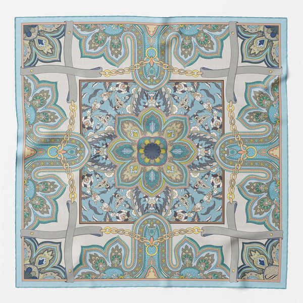 Women's Silk Bandana Aqua