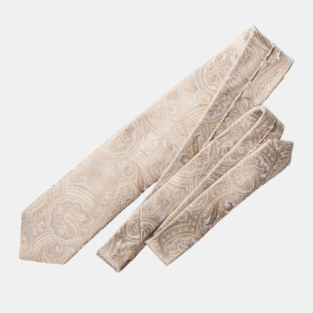 Beige Paisley Italian Silk Jacquard Tie