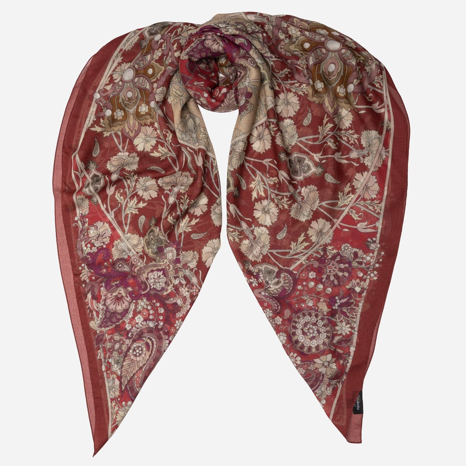 Berry Red Modal Cashmere Square Scarf