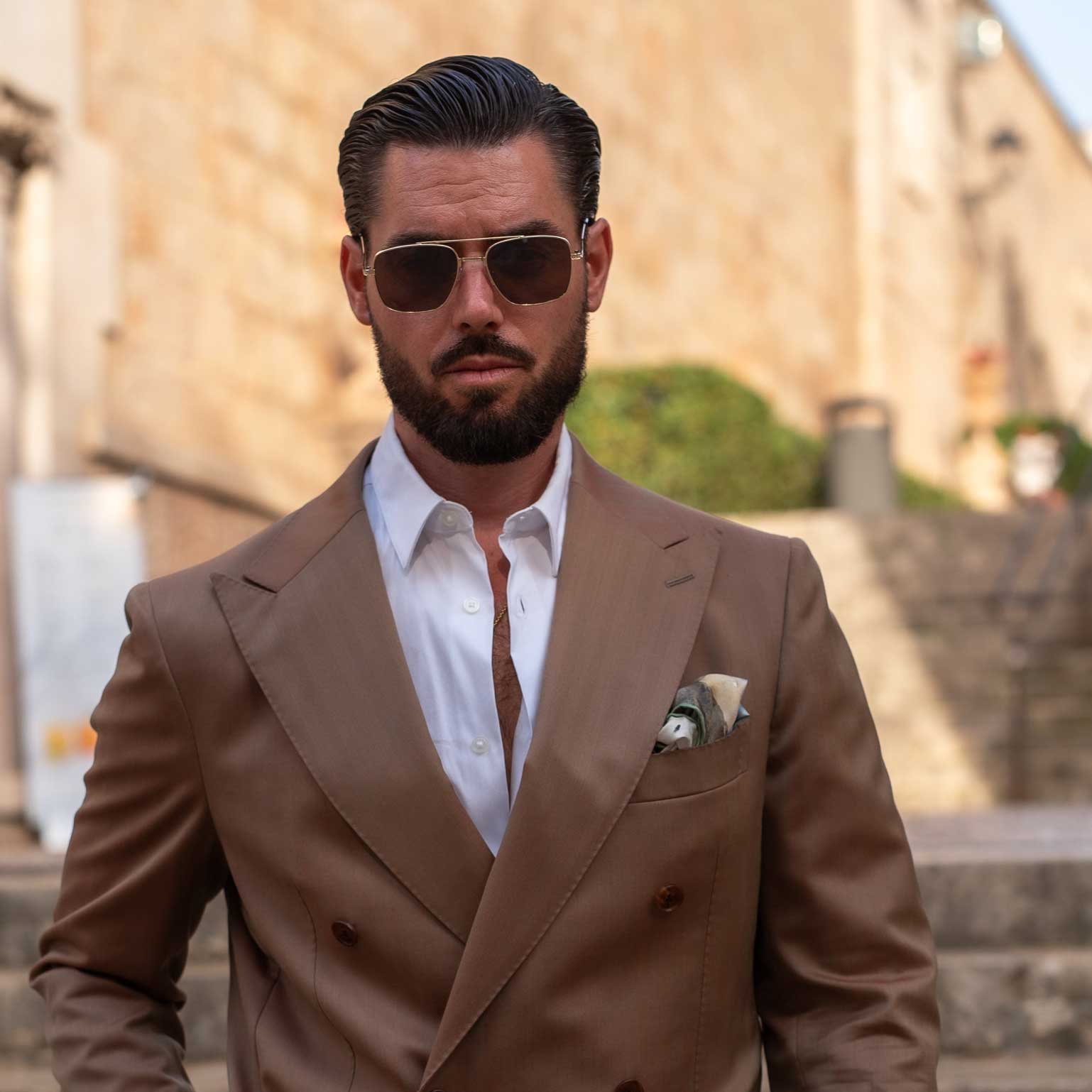 Luxury handmade Italian silk pocket square hand rolled