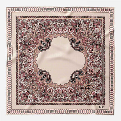 Italian Silk Neckerchief - Beige and Pink