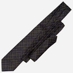 Handmade Italian Designer Black Silk Tie