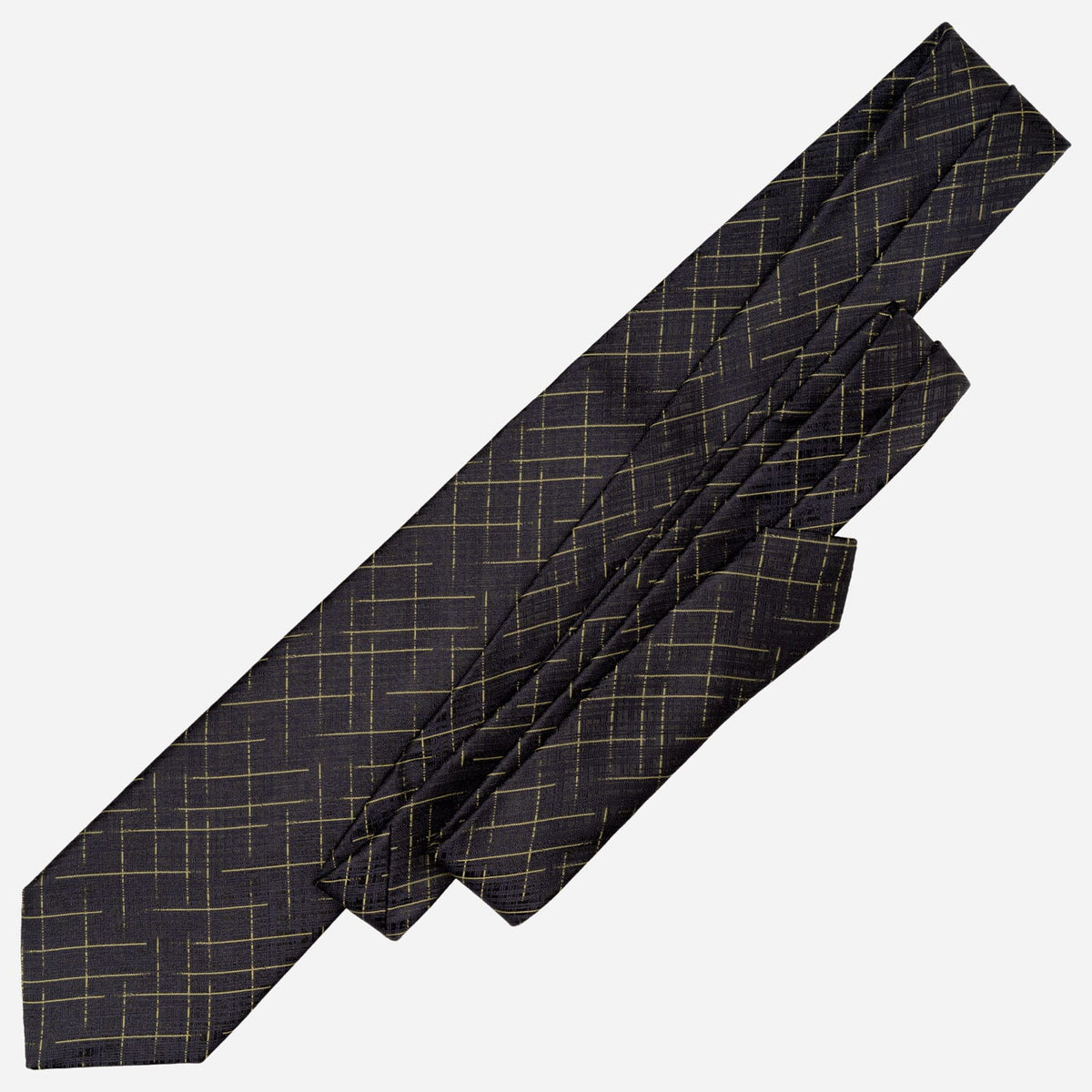 Handmade Italian Designer Black Silk Tie