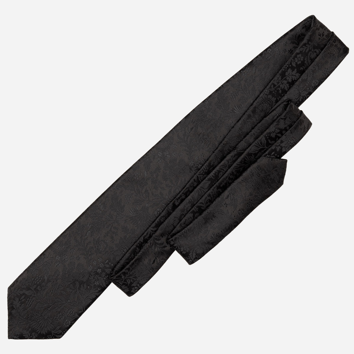 Men&#39;s Black Floral Italian Silk Tie