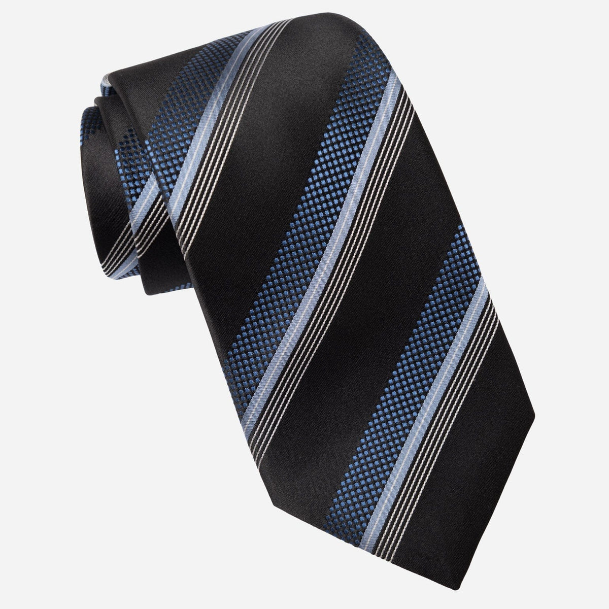 Luxury Black Stripe Italian Silk Handmade Tie