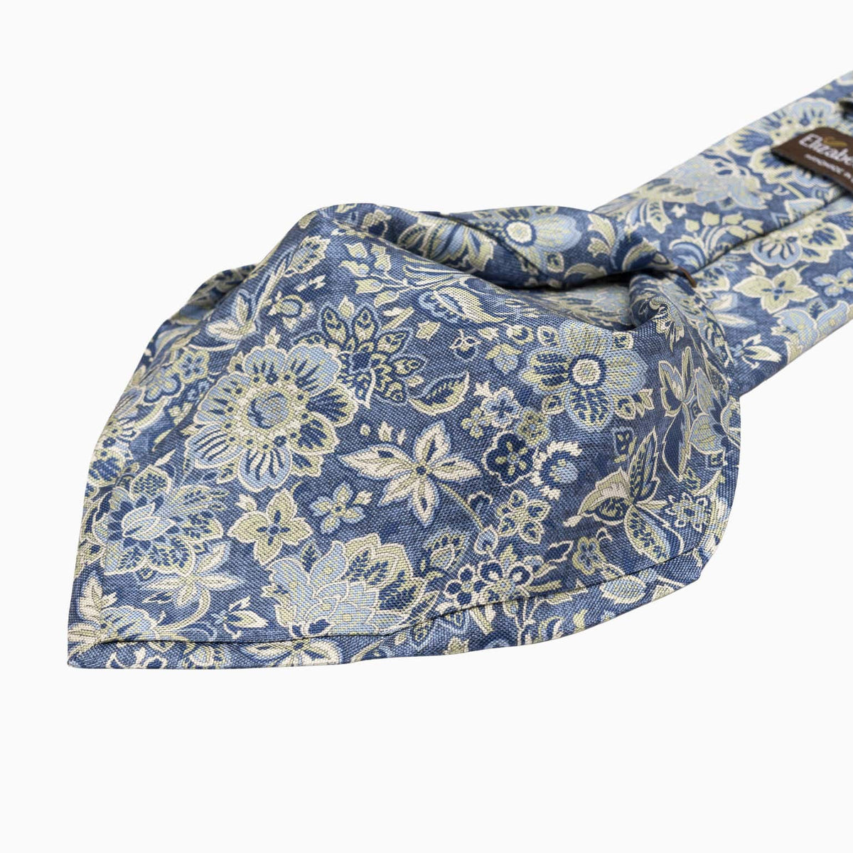 Handmade Italian Silk Tie Blue Floral