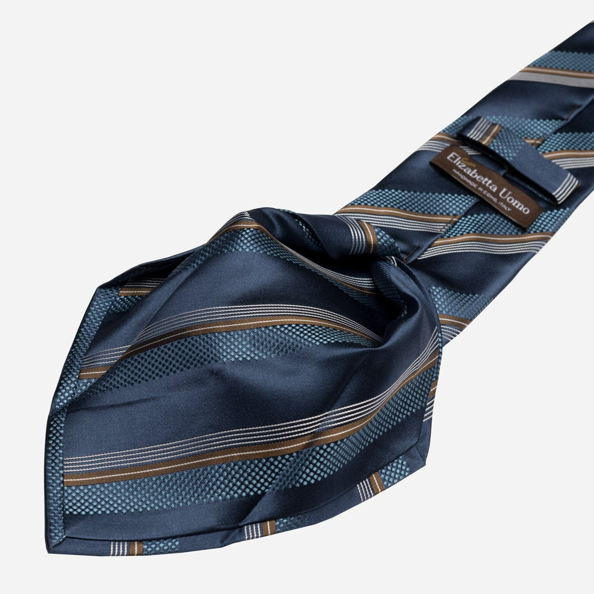 Blue Stripe Italian Silk Handmade Tie