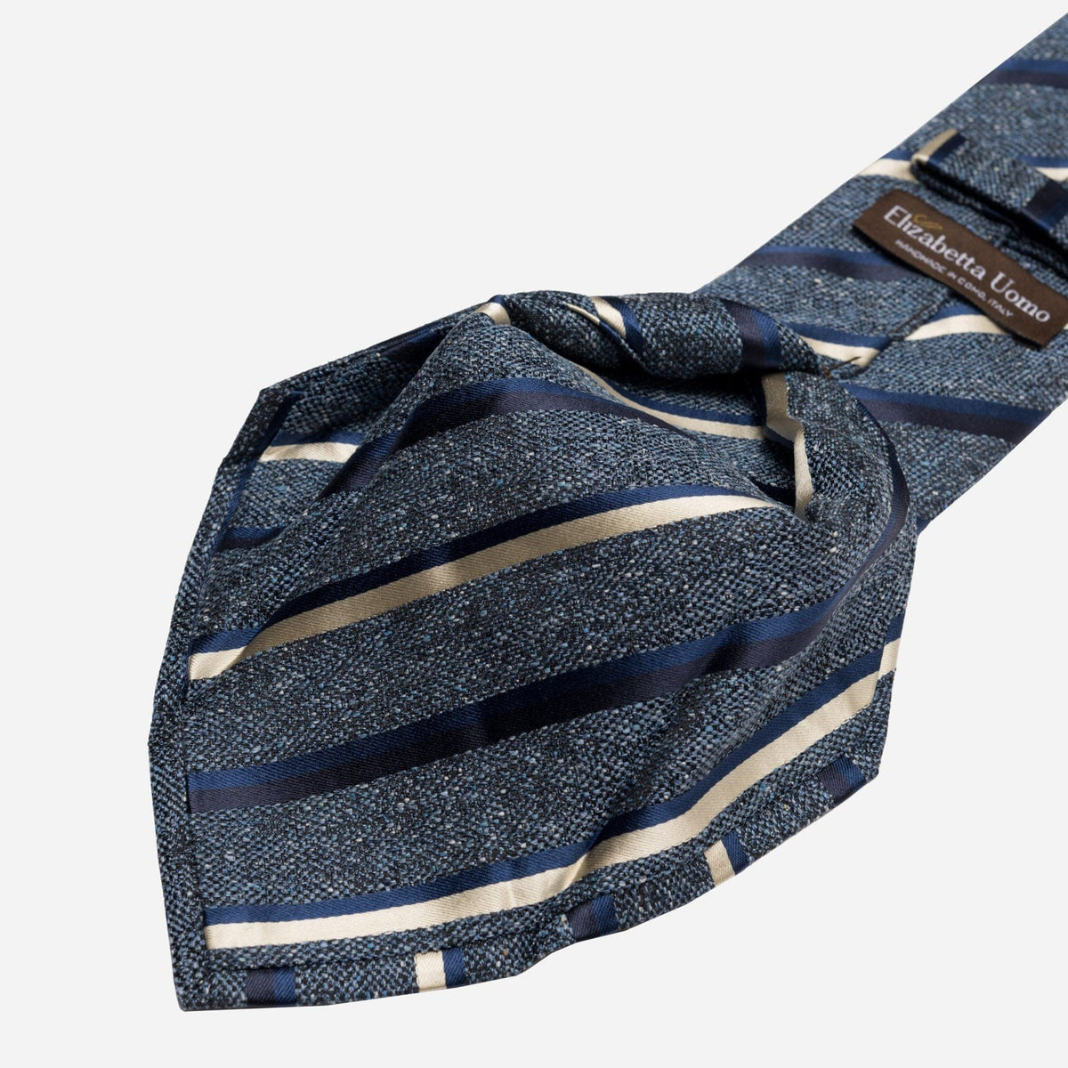 Italian Blue Stripe Silk Handmade Tie