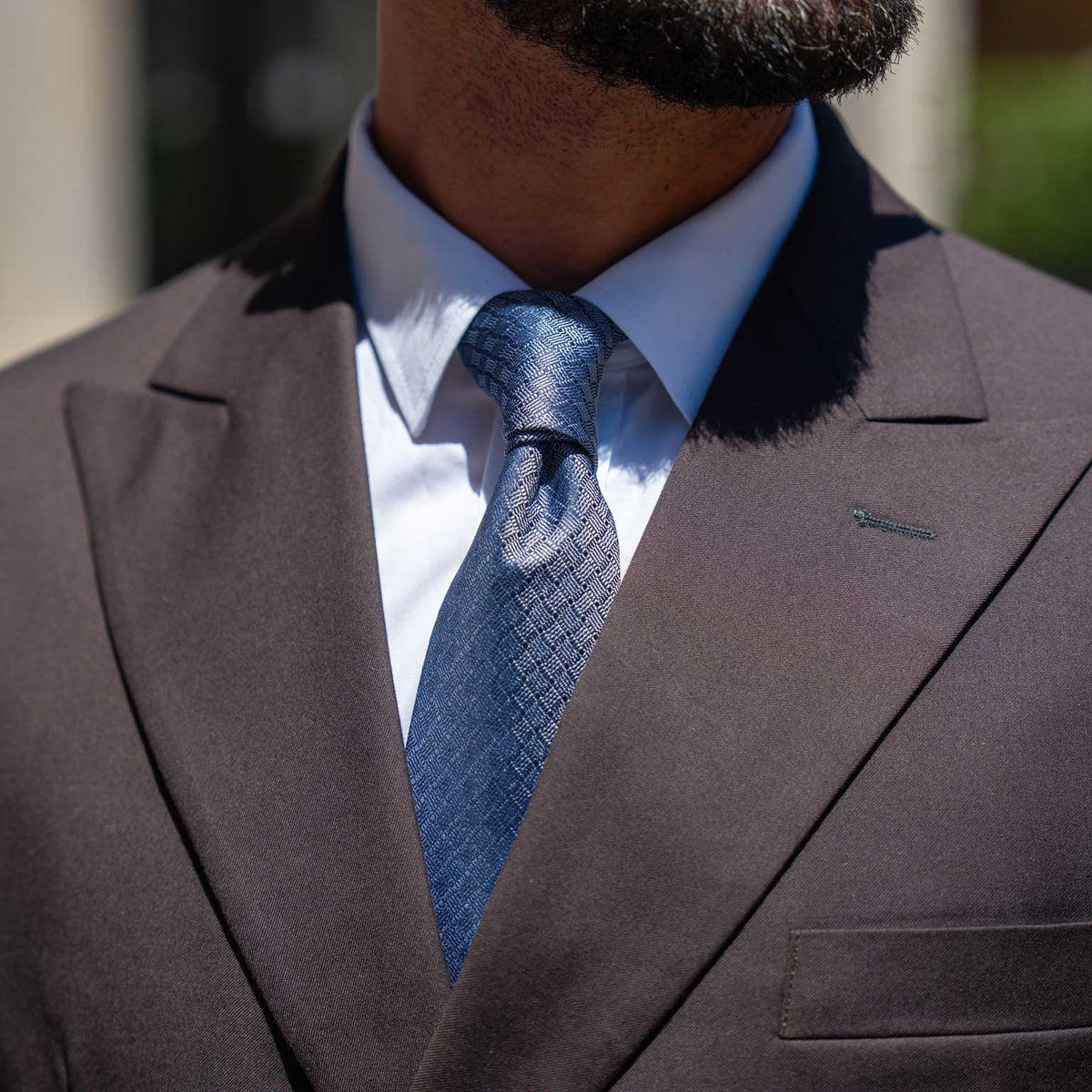 Blue Italian Designer Silk Tie for Men