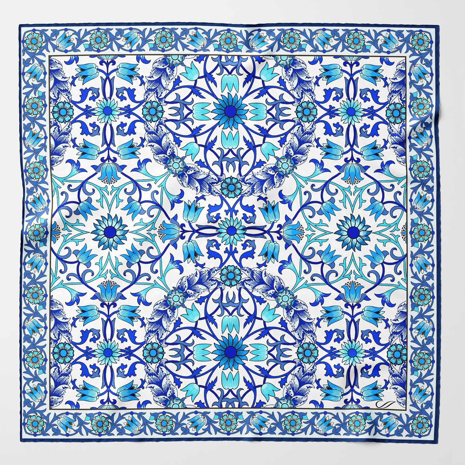 Men's Silk Bandana Neckerchief - Turquoise