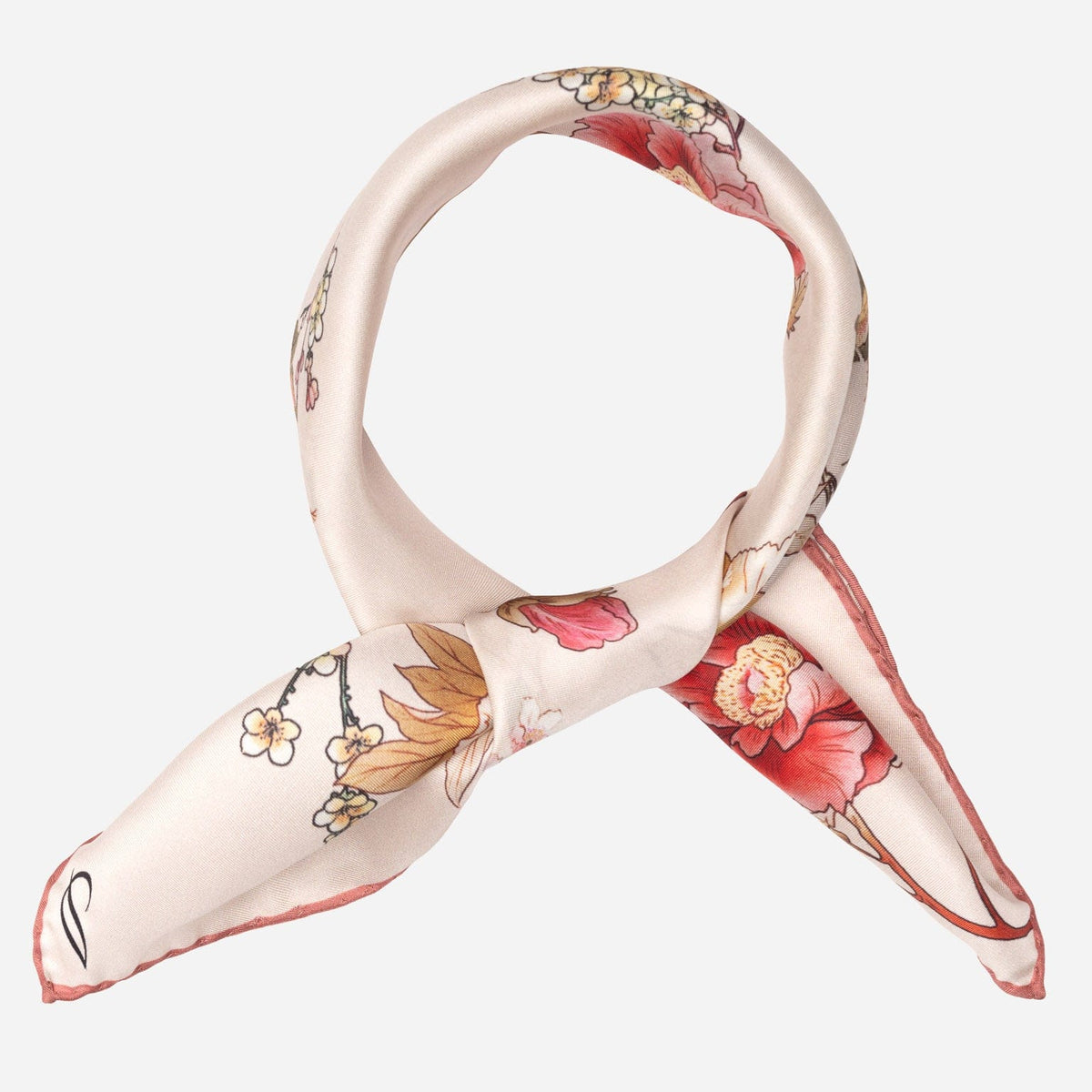 Women's Silk Bandana Floral Blush