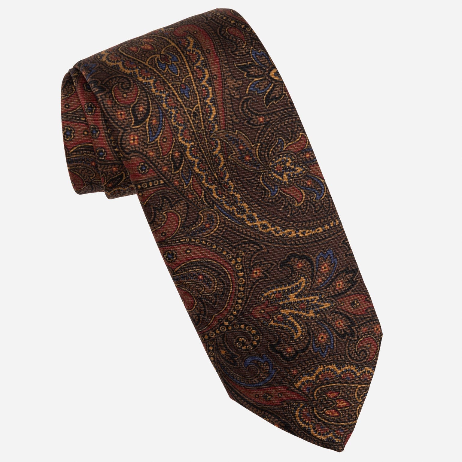Paisley Brown Italian Madder Silk Tie